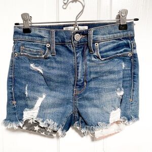 Mudd- american flag pocket high rise shortie jean shorts size 0